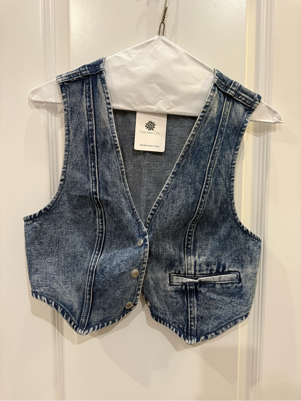 Signature8 Light Blue Denim Vest with Dark Trim